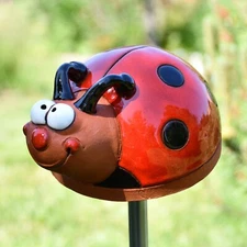 Ceramic Statue Garden Stake Decoration Animal Ladybug H10cm © Midene Handmade