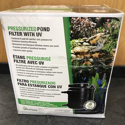 #ad Pond Boss FP1250UV Pressurized Pond Filter w UV up to 1200 gallons $134.86