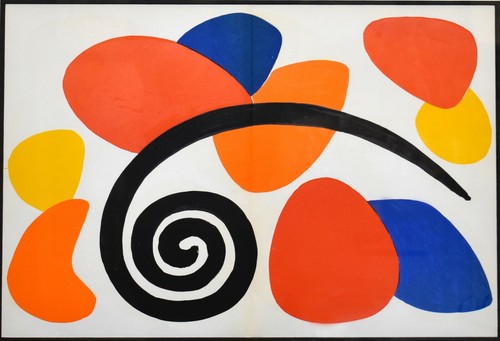 Alexander Calder 1968 Lithographieplatte 2 hintere Spiegel #173 - Bild 3 von 3