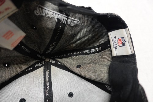 Oakland Raiders Hat Cap Snapback Black Gray NFL Football Mitchell & Ness - Picture 8 of 8