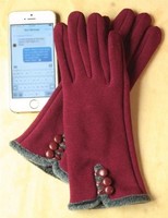 Victorian Trading Co Burgundy Touchscreen Gloves Fleece Lined Button Trim L/xl on sale Victorian Trading Co Burgundy Touchscreen Gloves Fleece Lined Button Trim L/xl on sale