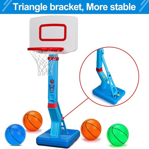 Toddler Basketball Hoop Indoor Mini Adjustable Basketball Goal with Ball Pump - 第 7/28 張圖片