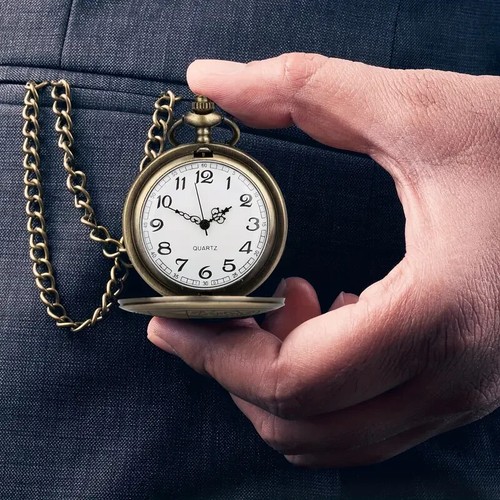 DR. WHO Pocket Watch And Chain Golden Colour Time Lord TARDIS Dalek - Picture 3 of 3