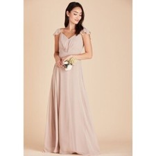 Birdy Grey Kae Pale Blush Pink Bridesmaid Convertible Maxi Formal Gown M
