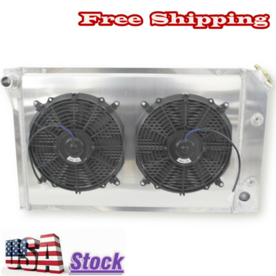 3Row Radiator&Fan For 1977 78 79 80 81 1982 Chevy Chevrolet Corvette 5.0 5.7 V8