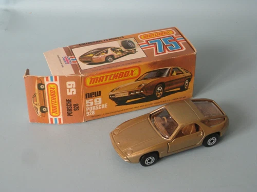 Matchbox Superfast 59 Porsche 928 Bronze Body Black Base Boxed Lesney