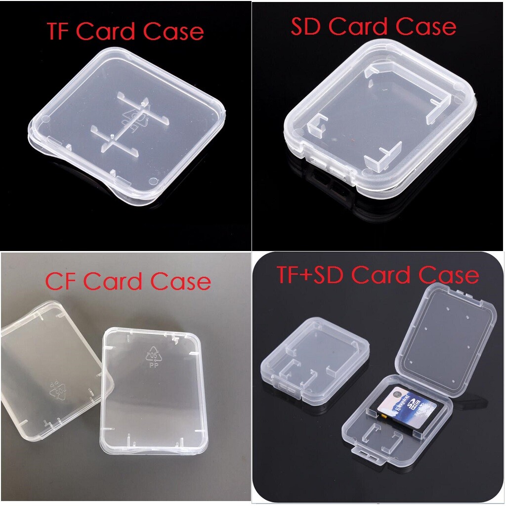 10Pcs TF SD CF Memory Card Case Holder Box Storage Hard Plastic