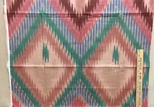 Fabric Remnant Southwestern Diamond Stripe Red Brown Blue Green Lot of 4 Pcs