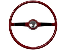 16" Red / Black Forty Ford Style Steering Wheel Billet Horn Cap Kit GM Adapter