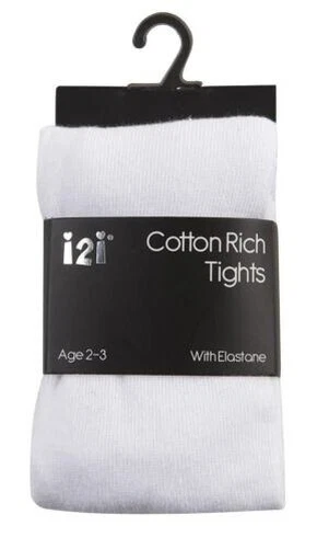White cotton top school tights