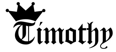 Timothy Vinyl Sticker Decal Crown Name Old English - Choose Size & Color