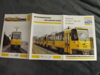 TATRA T6/A2-B6/A2 Tatra Großzug Berlin Modernisierung MGB, Datenblatt, 6 S.
