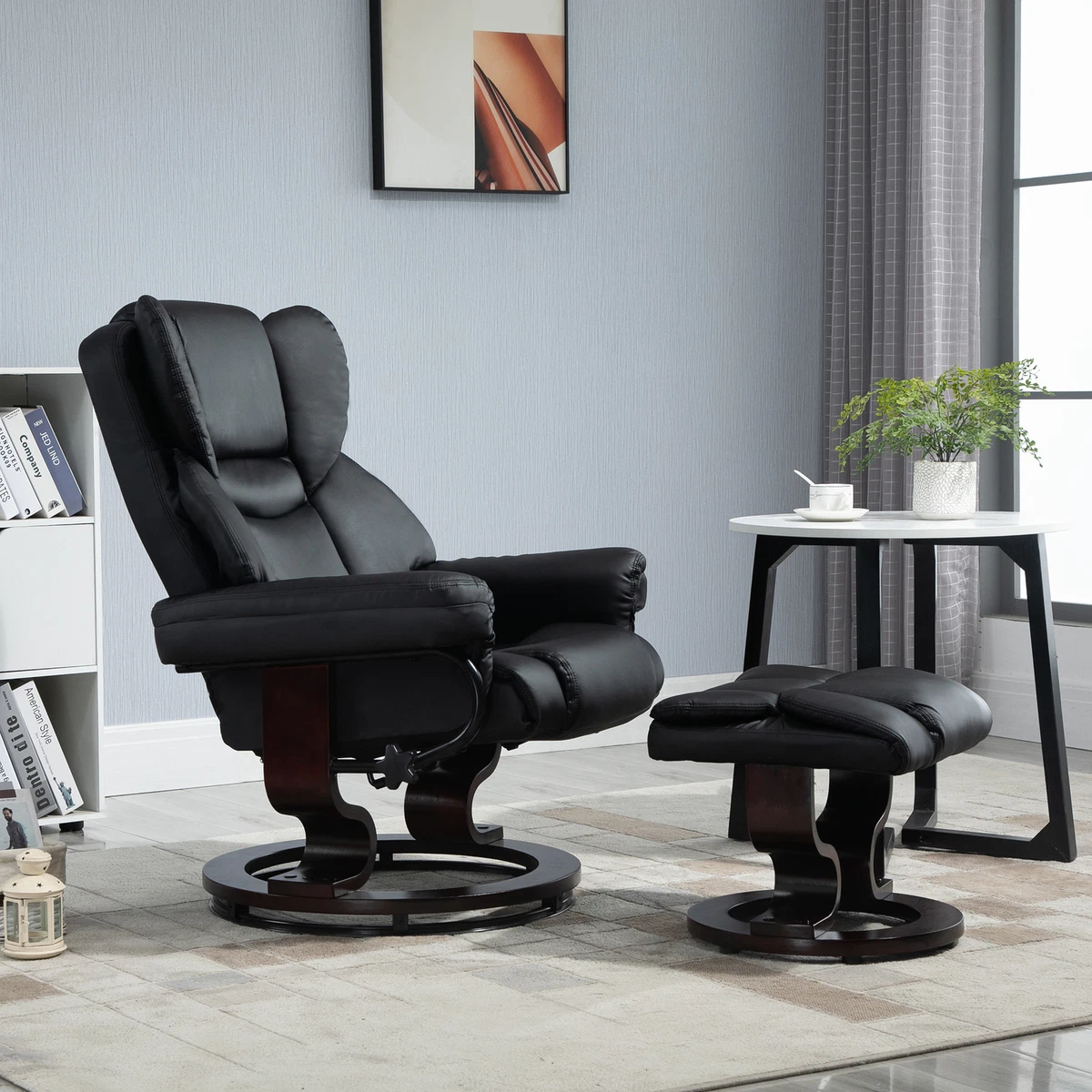 Padded PU Leather Manual Reclining Armchair Sofa Chair w