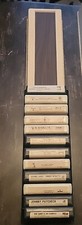 Lot of 12 8-Track Tapes W/Hard Plastic Storage Case