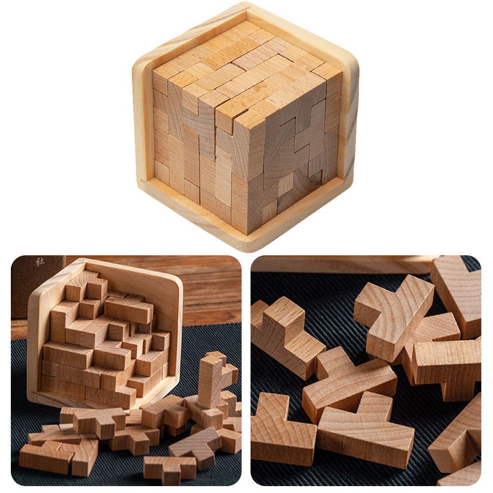 Wooden Intelligence Toy Chinese Brain Teaser Game 3d Iq Puzzle Learning
