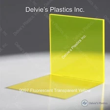 1/8" 9097 Fluorescent Yellow Cell Cast Acrylic Sheet  24" x 24"