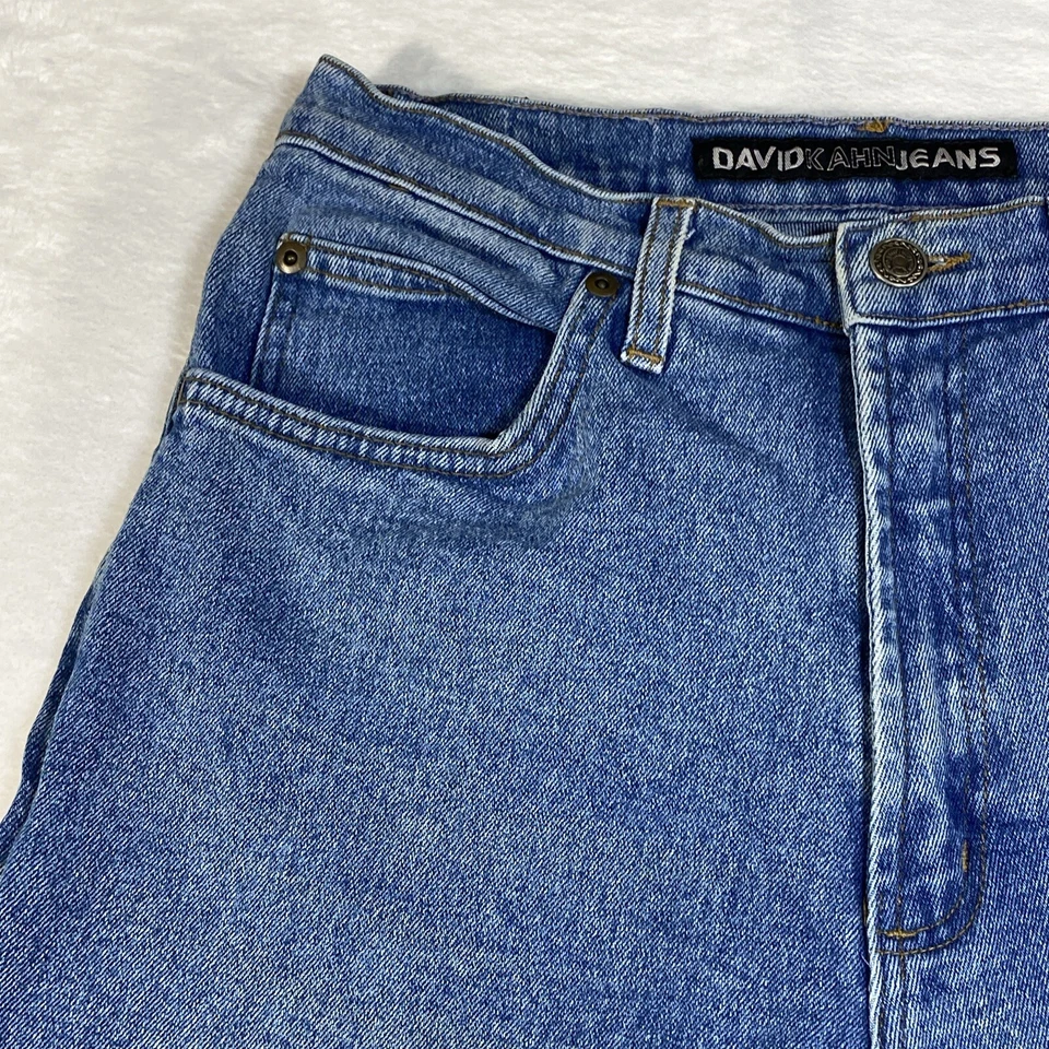 Pantalones de mezclilla David Kahn para mujer 12 calce regular cónicos elásticos bordados hechos en EE. UU. Foto 3 de 4