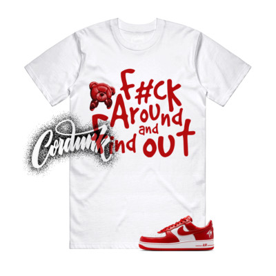 Air Force 1 Terror Squad White University Red T Shirt Match FCK