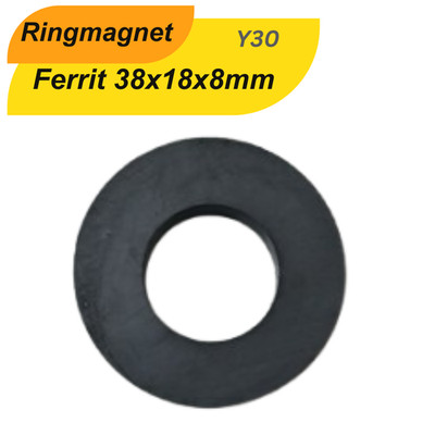 Ringmagnet Magnet-Ring Ø 38x18x8mm Ferrit Y30 - hält 1,5 kg -Ferrit Magnete