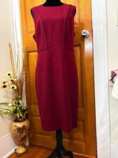 Talbots Petites 14P Burgundy Wool Sheath Dress