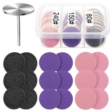 80 Pcs Sanding Discs with Metal Nail Drill Bit for Pedicure Tools