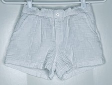 Cat  Jack Girls size 8 Medium M Shorts Textured White 100 Cotton Lined Summer