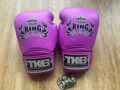 Top King Boxing Gloves 12 oz Purple Leather TKB Thailand 