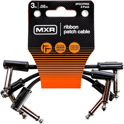 MXR 3-Pack 3'' Ribbon Patch Cables Black