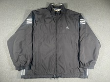 Vintage Adidas Full Zip Windbreaker Track Jacket Black Size XL