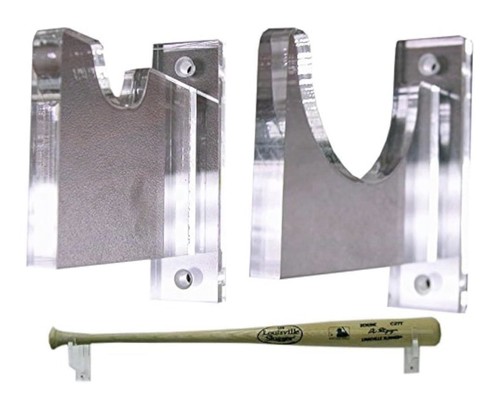 Deluxe Acrylic Horizontal Bat Wall Mount Holder Bracket