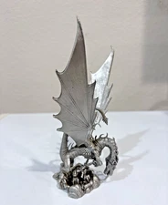 Rawcliffe Pewter Dragon Mother Feeding Babies Human Meal Figurine RF3009