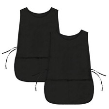 DALIX Cobbler Apron 2 Pockets Smock Regular 28.5" x 18.5" Standard, Black