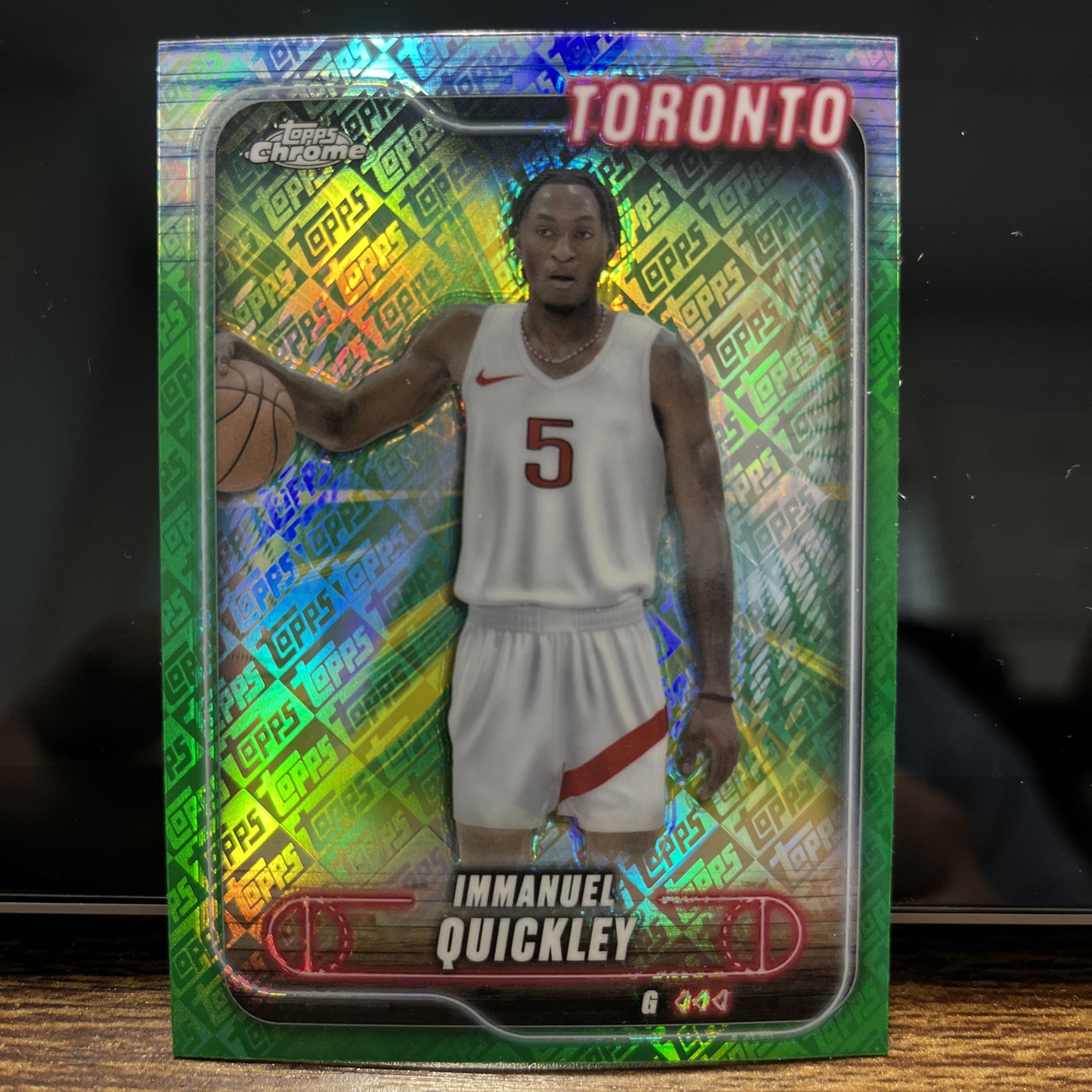 2025 Topps Chrome Toronto Raptors Immanuel Quickley #57 Green Topps