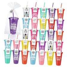 30 Sets Teacher Appreciation Gifts Bulk 24 oz Thank Rainbow Color Stylish Style