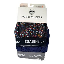New Men  s 2 Pair Of Thieves Super Soft Boxer Brief Underwear Size S 28-30 Blue