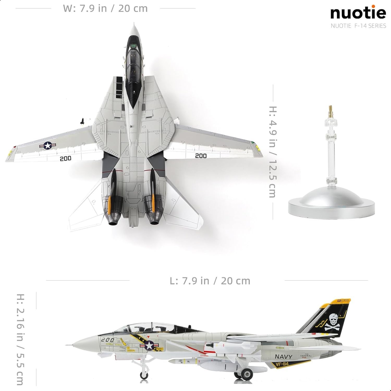 Tomcat 1/100 Metal Airplane Model Kits with Stand VF-84 Jolly Rogers DieCast All
