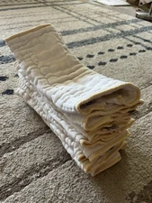 10 Clotheeze Cloth Diaper Inserts Small Newborn Size 1 Organic Cotton Prefolds