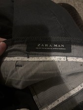 Men’s Zara Trousers Size 46 Waist 34 Leg Navy Blue