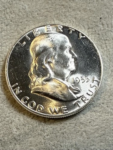 1955 Franklin Half Dollar, Mint Luster MS BU UNC High Grade Nice Coin See 7762