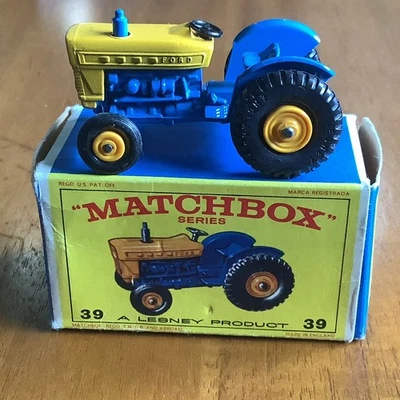 NEW Matchbox Series No. 39 Ford Tractor Diecast Blue/Yellow w/ Box - Image 1 of 4