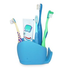 Kids Toothbrush Holder, Cute Whale Holder for Kids, Silicone Blue