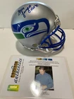 Steve Largent Signed Seahawks mini helmet Gridiron Authentics witnessed COA