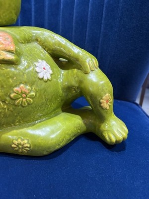 Vintage Huge Ceramic Flower Power Frog Cookie Jar 1970s | eBay