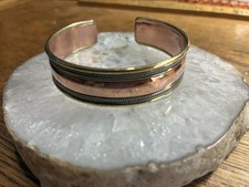Solid Copper and brass Ladies 7 to 7 1/2 Cuff Bracelet TS1. 1/2 inch wide.
