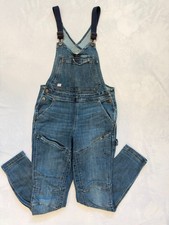 Duluth Trading Women s Denim Bib Overalls Carpenter Workwear Stretch 8 Regular