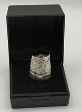Sterling Silver and Jet Thimble