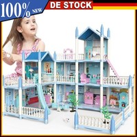 GroßEs Puppenhaus Mit MöBeln & ZubehöR Spielzeug Holzhaus FüR Kinder Rollenspiel