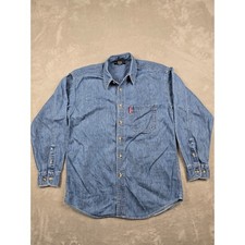 Vintage Warner Bros Studio Denim Shirt Mens S Blue Looney Tunes Tweety 1995 90s