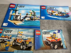 Lego City Sets Marina 4644 and Coast Guard Quad Bike 7736 PRE OWNED