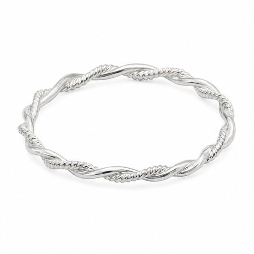 925 Sterling Silver Twisted Rope Stackable Ring Thin 1mm Band Sizes 5-9 Thailand